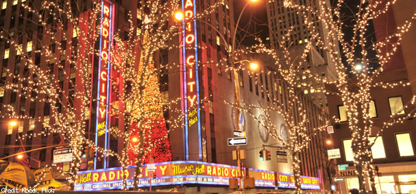 Christmas on Channel 27 - view of Radio City Music Hall at Christmas